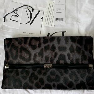 Diane von Furstenberg DVF 440 envelope clutch Leo haircalf